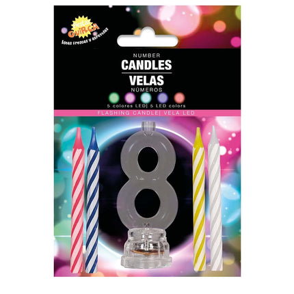 Portacandela 8 anni a Led 13cm