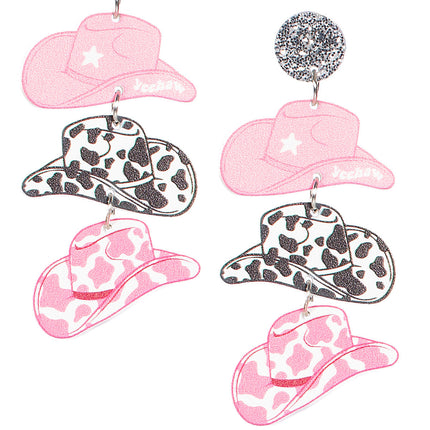 Orecchini Cowboy Nero Rosa