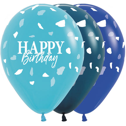 Palloncini di buon compleanno blu 30cm 25pz