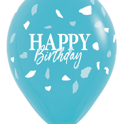Palloncini di buon compleanno blu 30cm 25pz