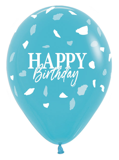Palloncini di buon compleanno blu 30cm 25pz