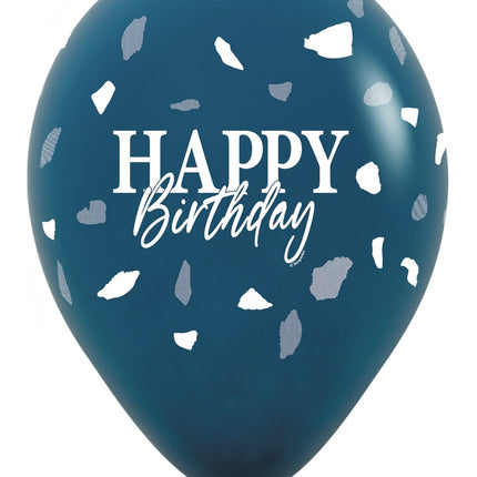 Palloncini di buon compleanno blu 30cm 25pz