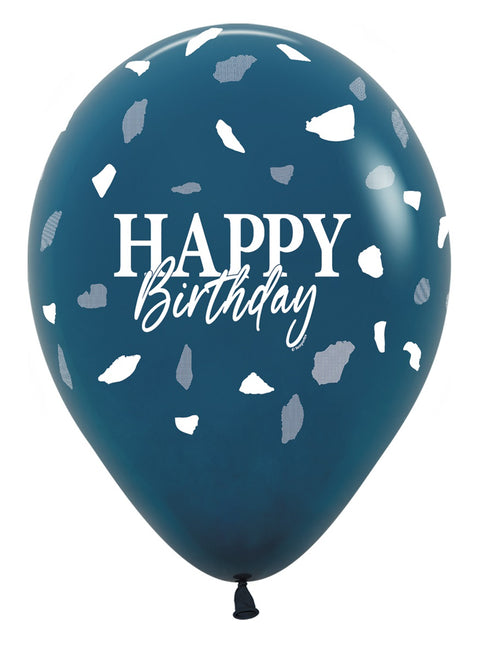 Palloncini di buon compleanno blu 30cm 25pz