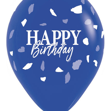 Palloncini di buon compleanno blu 30cm 25pz