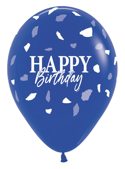 Palloncini di buon compleanno blu 30cm 25pz