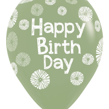Palloncini Buon Compleanno Verde 30cm 25pz