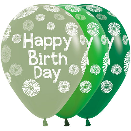 Palloncini Buon Compleanno Verde 30cm 25pz
