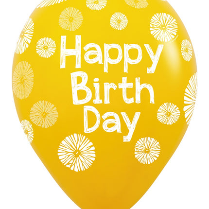 Palloncini di Buon Compleanno Fiori 30cm 25pz