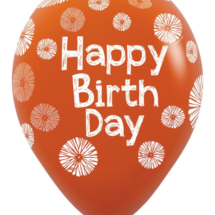 Palloncini di Buon Compleanno Fiori 30cm 25pz
