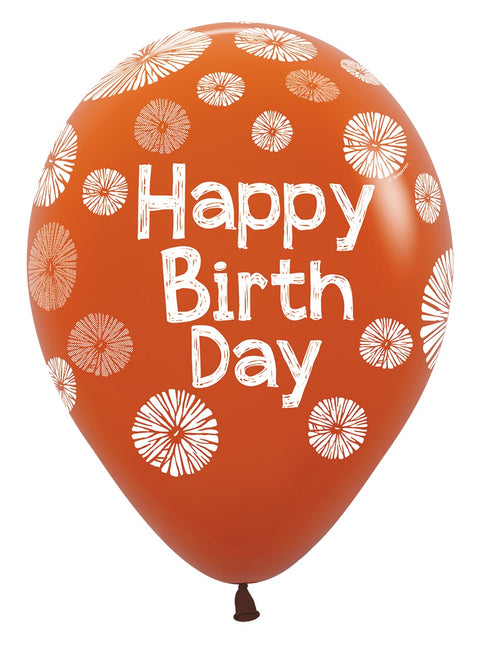 Palloncini di Buon Compleanno Fiori 30cm 25pz