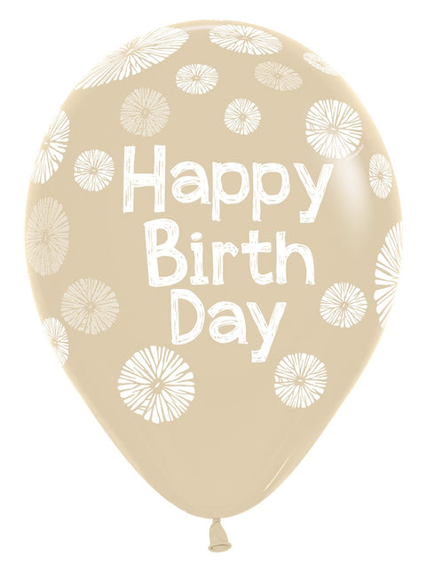 Palloncini di Buon Compleanno Fiori 30cm 25pz
