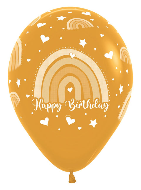 Palloncini di Buon Compleanno Arcobaleno Colorato 30cm 12pz