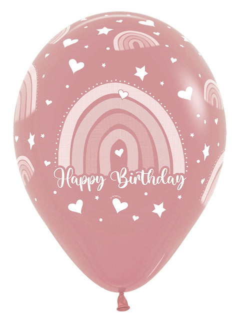 Palloncini di Buon Compleanno Arcobaleno Colorato 30cm 12pz