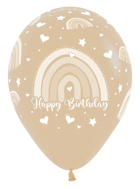 Palloncini di Buon Compleanno Arcobaleno Colorato 30cm 12pz