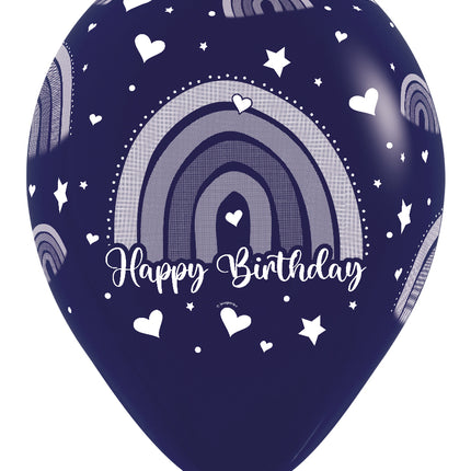 Palloncini Happy Birthday Arcobaleno Colorato 30cm 25pz