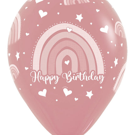 Palloncini Happy Birthday Arcobaleno Colorato 30cm 25pz