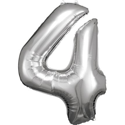 Pallone in foil - Figura 4 - Argento - 93 x 65 cm