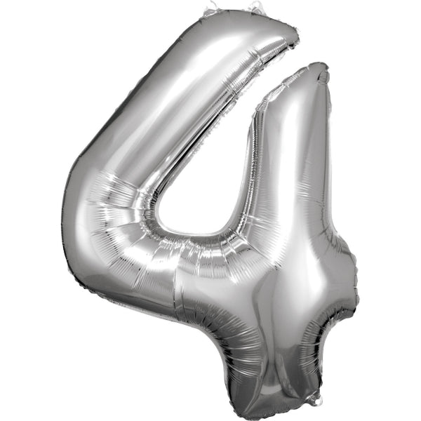Pallone in foil - Figura 4 - Argento - 93 x 65 cm