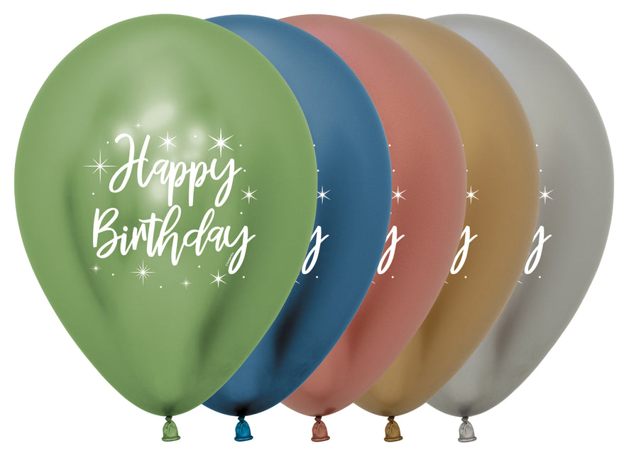 Palloncini Happy Birthday Colorati 30cm 25pz