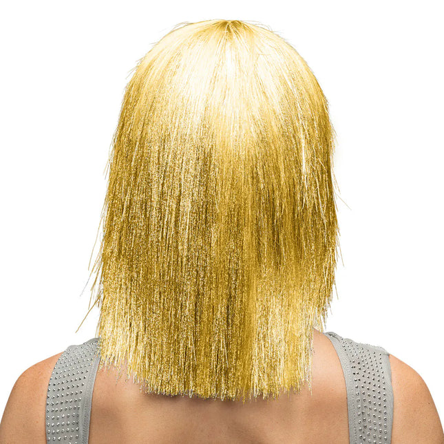 Parrucca dorata con effetto glitter