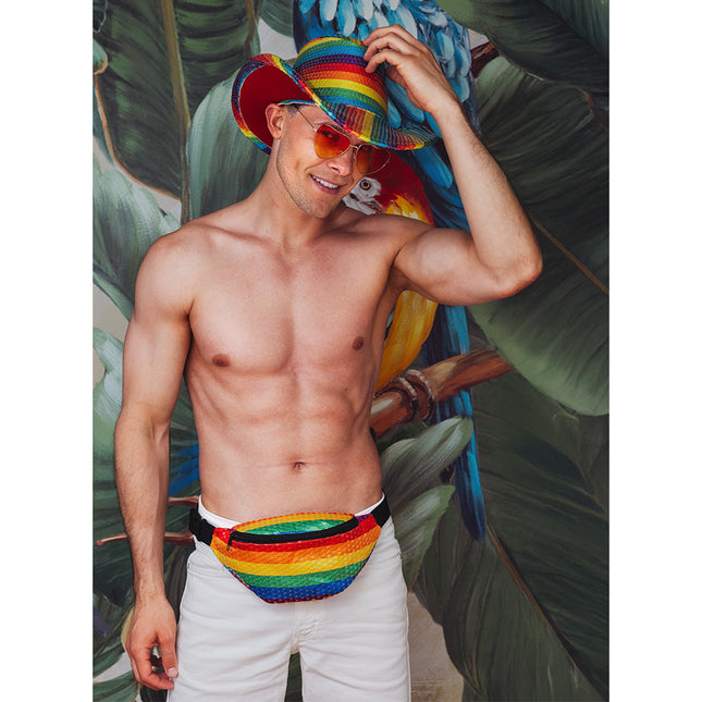 Borsa a tracolla Paillettes arcobaleno