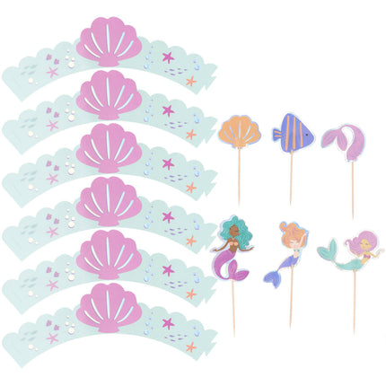 Set di decorazioni a forma di sirena 6 pezzi