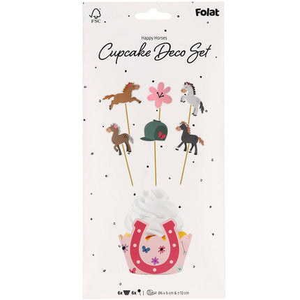 Toppers per cupcake a forma di cavallo 12 pezzi