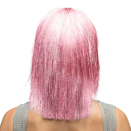 Parrucca rosa shocking (lustrini argentati)