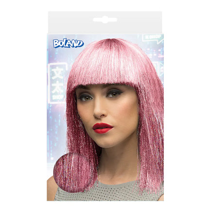 Parrucca rosa shocking (lustrini argentati)