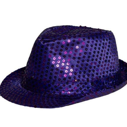 Cappello con paillettes viola - Confezione da 6