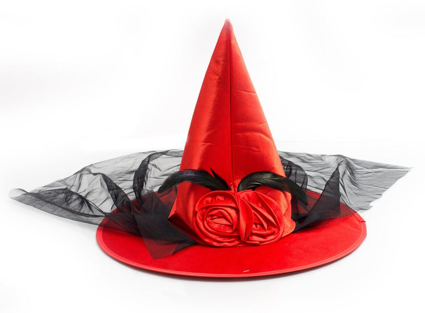 Cappello da strega di Halloween arancione alto