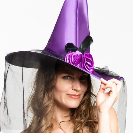 Cappello da strega di Halloween viola