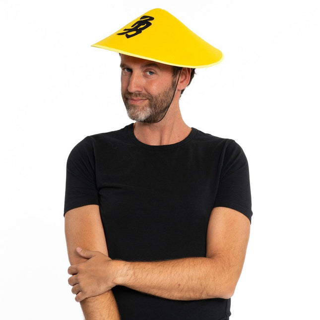 Cappello cinese di feltro giallo