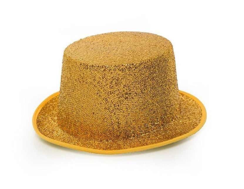 Cappello Alto Glitterato Oro