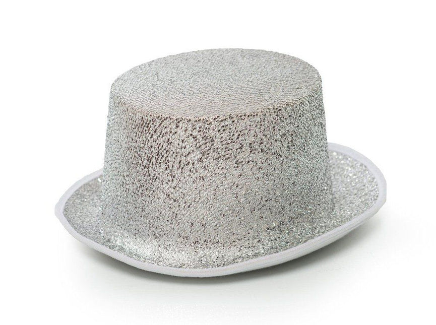 Cappello Alto Glitterato Argento