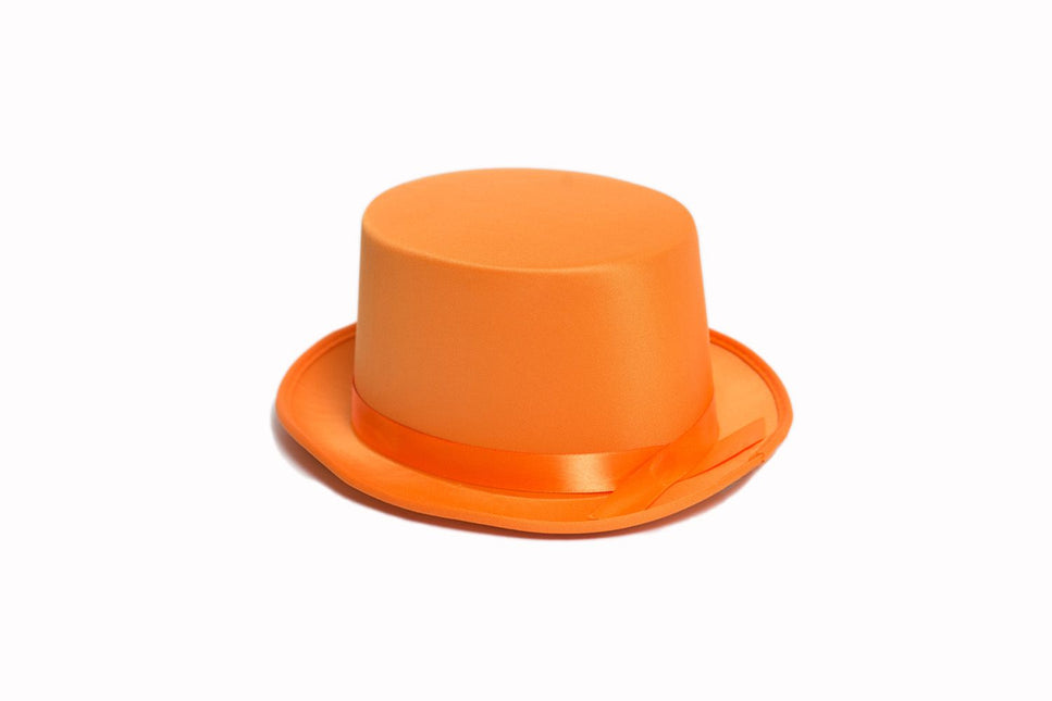 Cappello alto in raso arancione