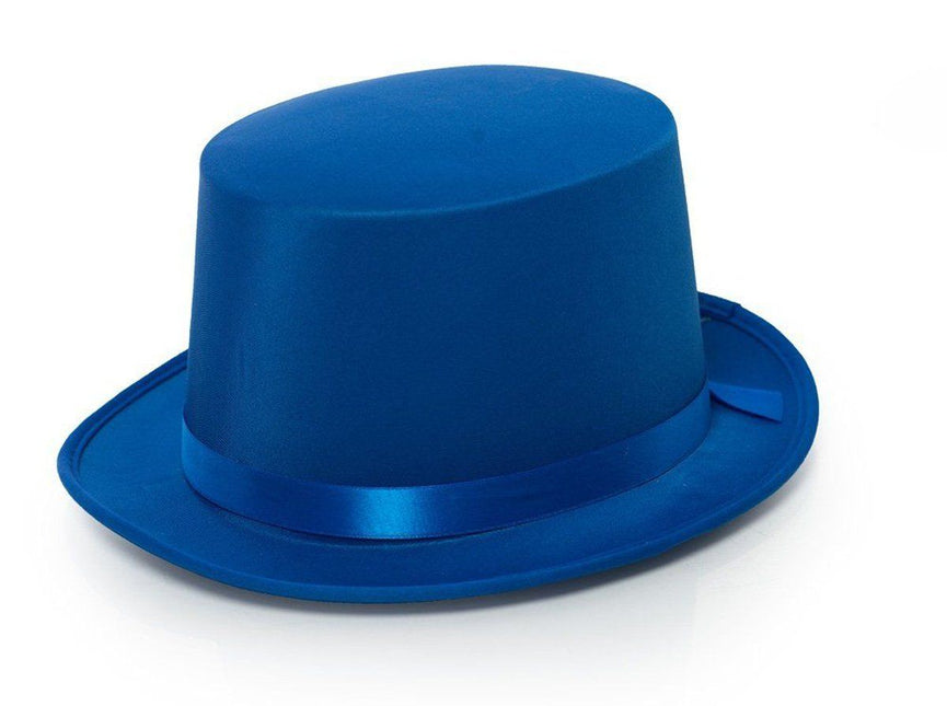 Cappello alto in raso blu