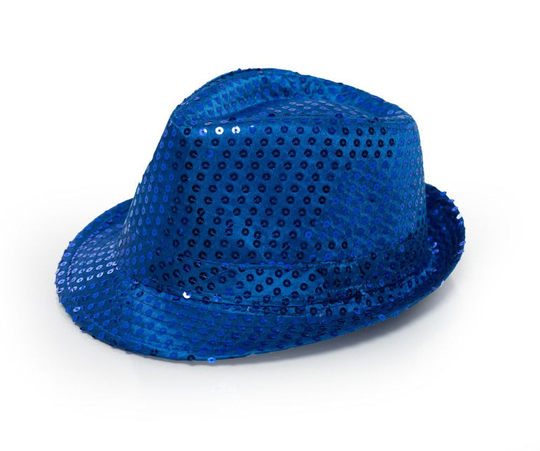Cappello con paillettes blu con luce incl. batterie