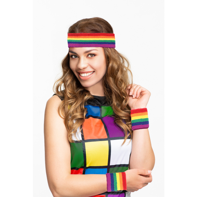 Set fascia/braccialetti Arcobaleno