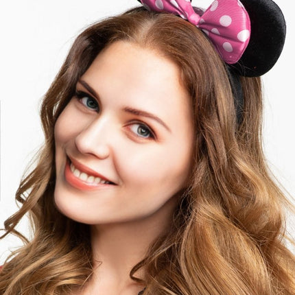 Cerchietto per topi con fiocco rosa