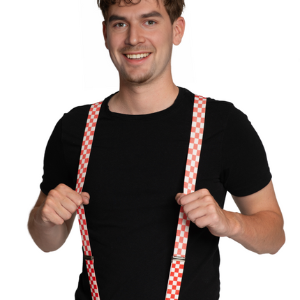 Bretelle Rosso/Bianco Bloccate - 2,5 cm