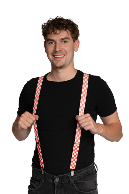 Bretelle Rosso/Bianco Bloccate - 2,5 cm