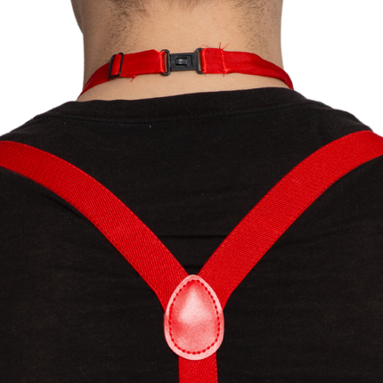 Set bretelle/occhiali/striscia rossa