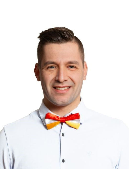 Papillon rosso/bianco/giallo - Confezione da 6 pezzi