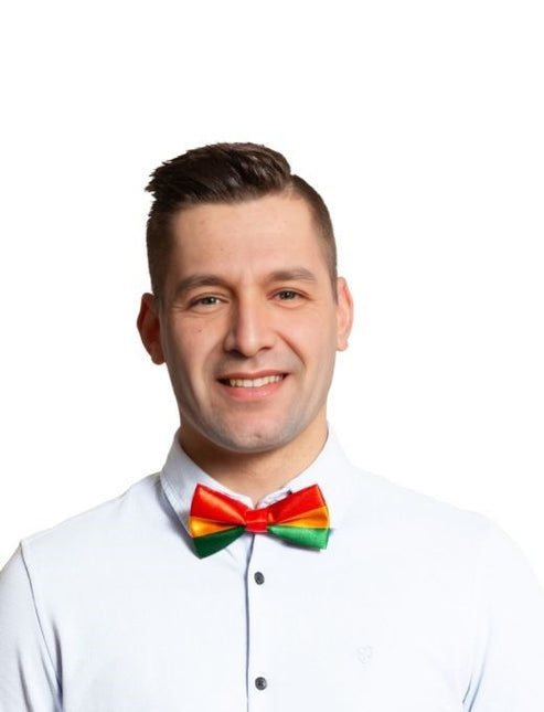 Papillon rosso/giallo/verde - Confezione da 6 pezzi