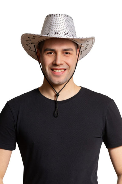 Paillettes per cappello da cowboy argento - Confezione da 6