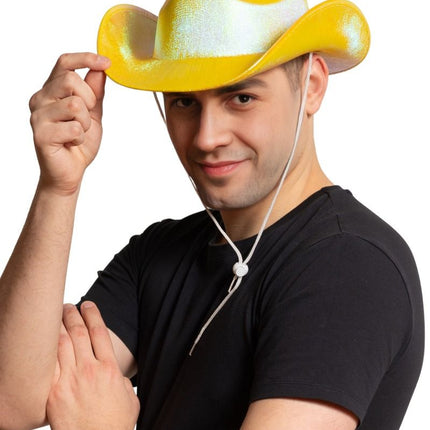 Cappello da cowboy oro lucido