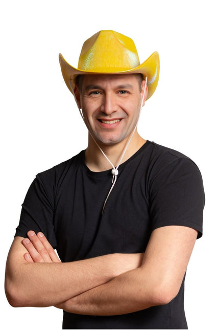 Cappello da cowboy oro lucido