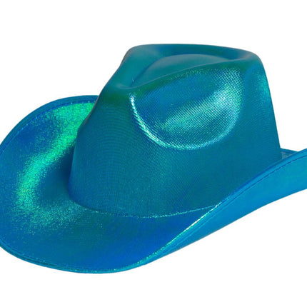 Cappello da cowboy turchese lucido