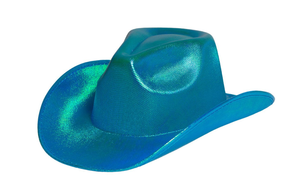 Cappello da cowboy turchese lucido